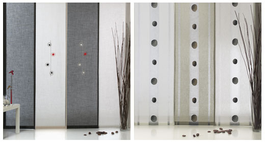 FotografÃas de telas usadas en las cortinas, visillos y estores Cortinas comedor